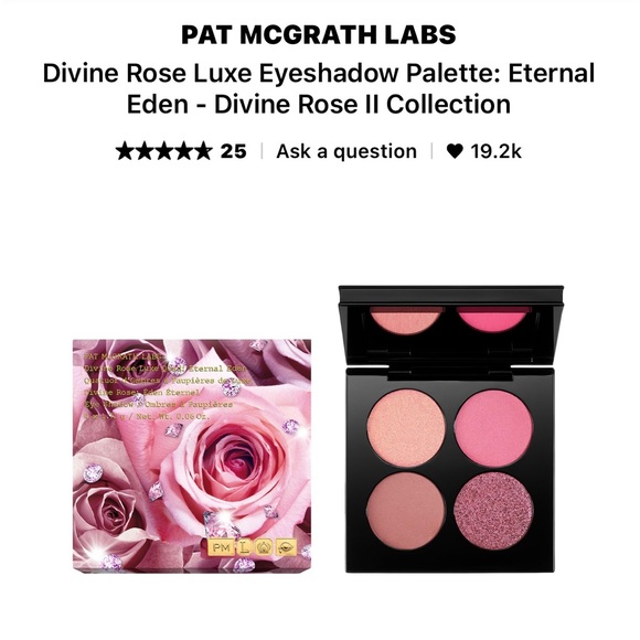 New PAT MCGRATH LABS Divine Rose 🌹 Luxe Quad: External Eden 4pc eyeshadow - Picture 1 of 3